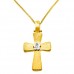 Χρυσός χειροποίητος βαπτιστικός σταυρός Κ14 με αλυσίδα